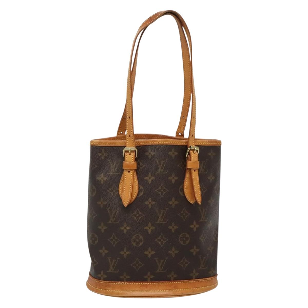 LOUIS VUITTON Monogram Bucket PM Shoulder Bag M42238 LV Auth ep9673