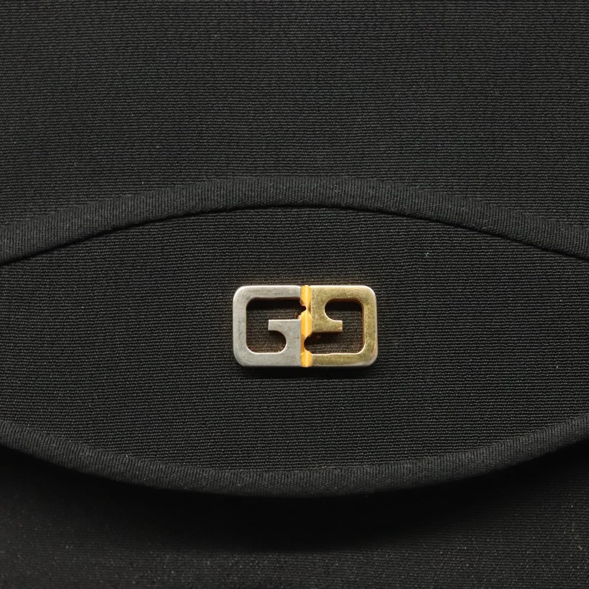GUCCI Clutch Bag Nylon Black Gold Auth ep9712