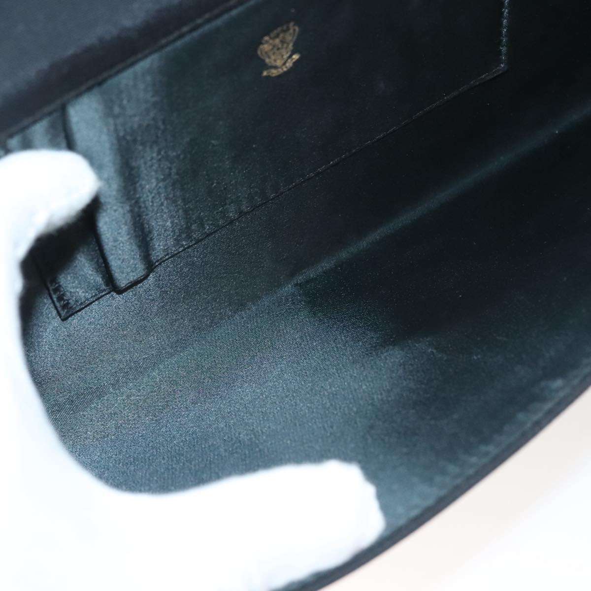 GUCCI Clutch Bag Nylon Black Gold Auth ep9712