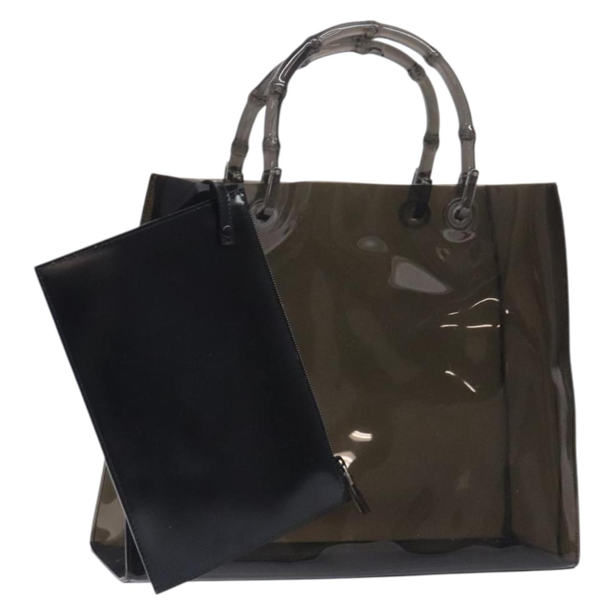 GUCCI Bamboo Hand Bag Vinyl Brown 002 1013 1011 Auth ep9723