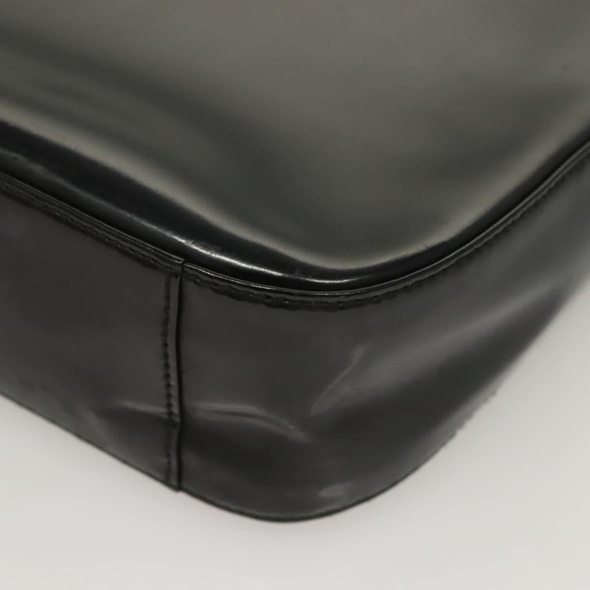GUCCI Shoulder Bag Patent leather Black Silver 007 0249 Auth ep9726