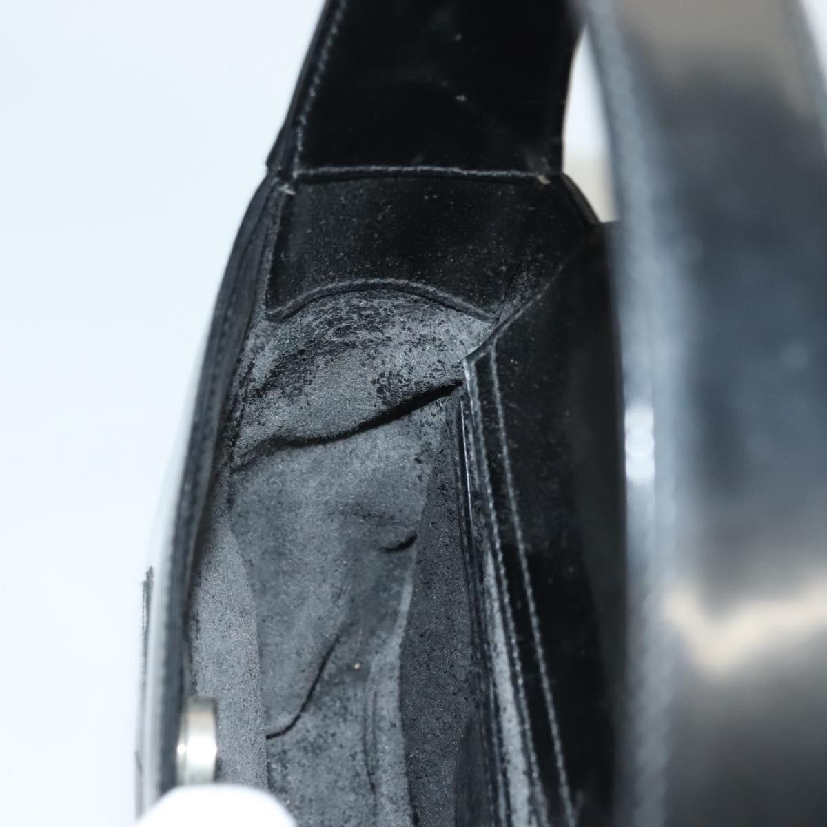 GUCCI Shoulder Bag Patent leather Black Silver 007 0249 Auth ep9726