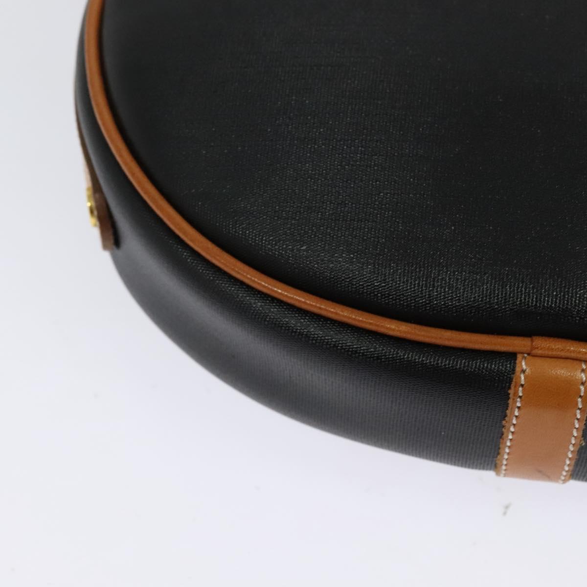 Christian Dior Shoulder Bag PVC Canvas Black Gold Auth ep9735