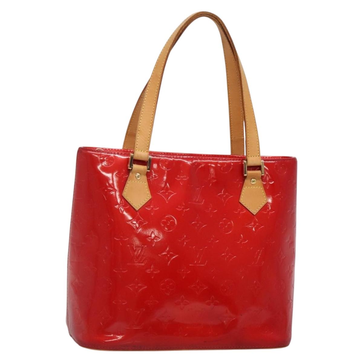 LOUIS VUITTON Monogram Vernis Houston Hand Bag Red M91092 LV Auth ep9736