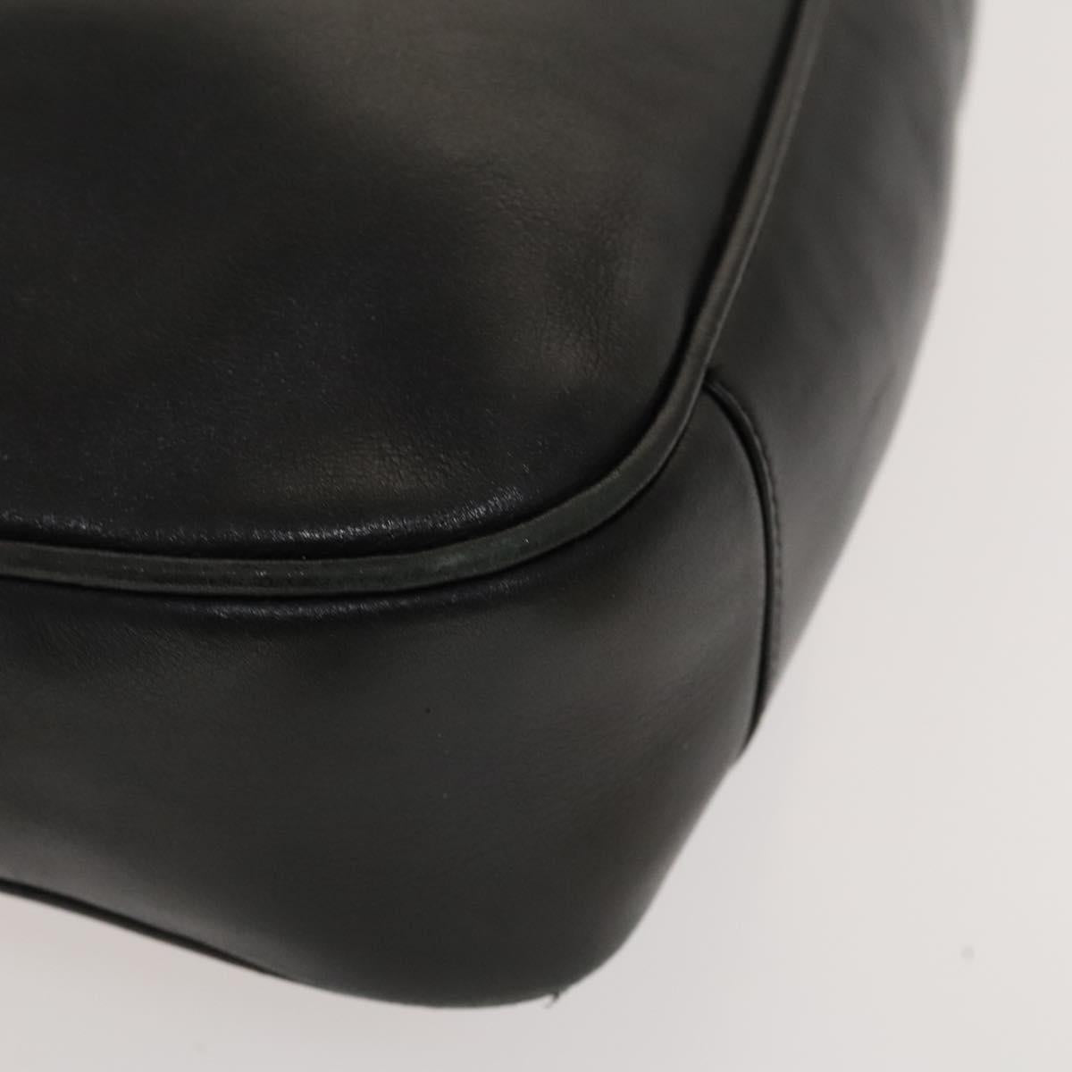 GUCCI Bamboo Hand Bag Leather Black Gold 001 2113 1638 Auth ep9740
