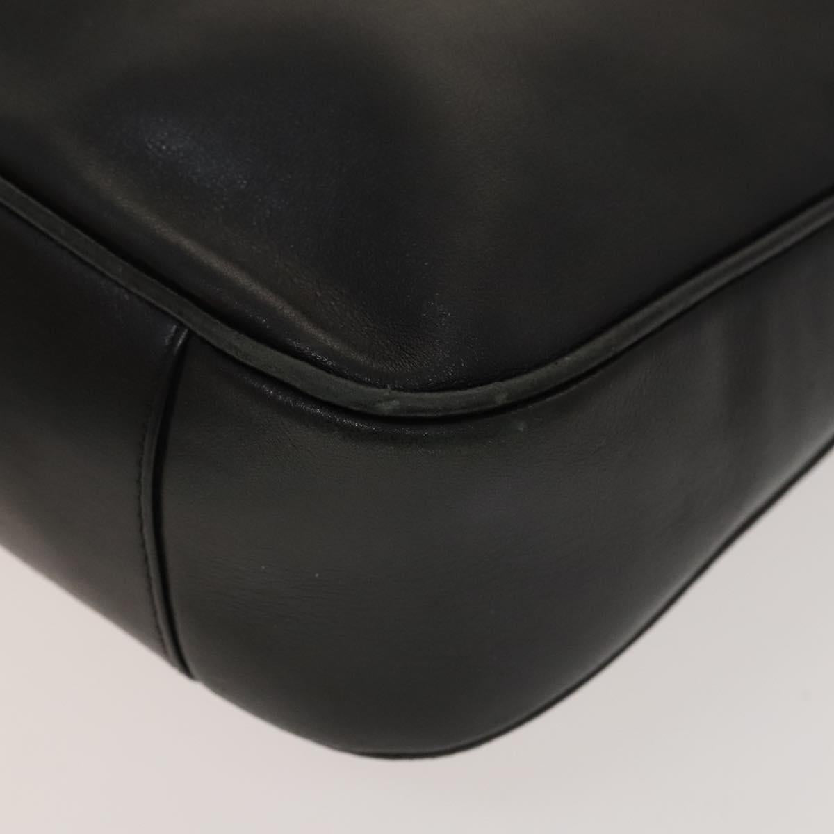 GUCCI Bamboo Hand Bag Leather Black Gold 001 2113 1638 Auth ep9740