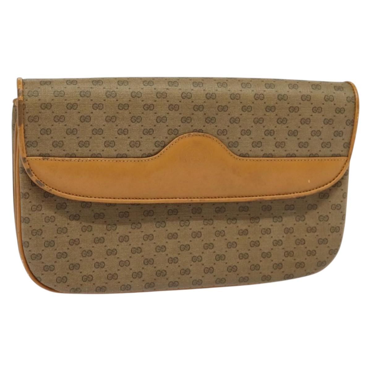 GUCCI Micro GG Supreme Shoulder Bag PVC Beige Gold 004 106 0024 Auth ep9743