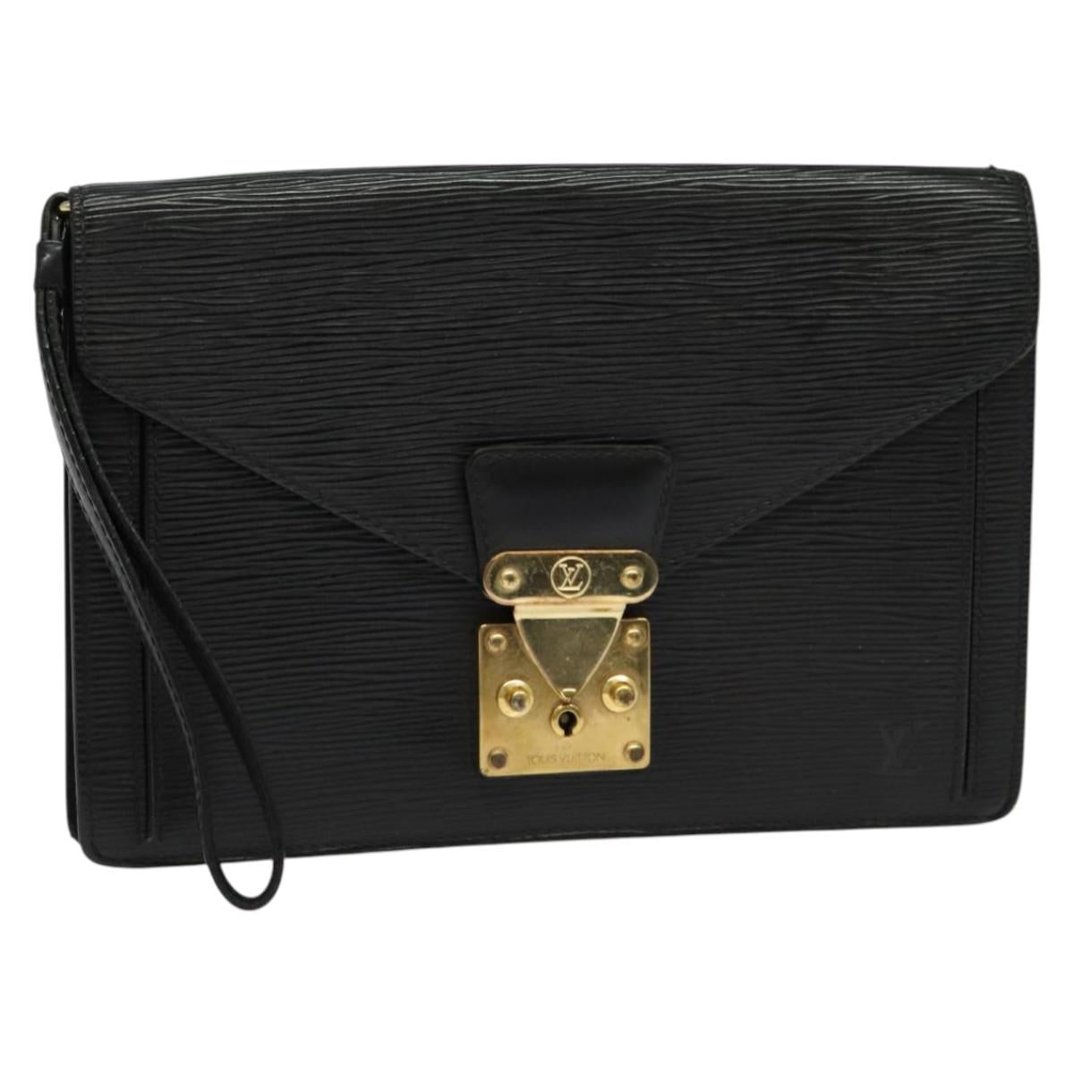 LOUIS VUITTON Epi Serie Dragonne Clutch Bag Black Noir M52612 LV Auth ep9751