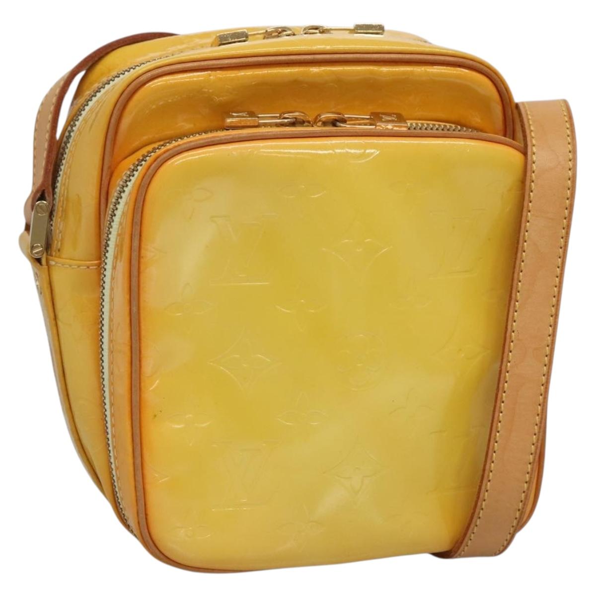LOUIS VUITTON Monogram Vernis Wooster Bag Lime Yellow M91075 LV Auth ep9753