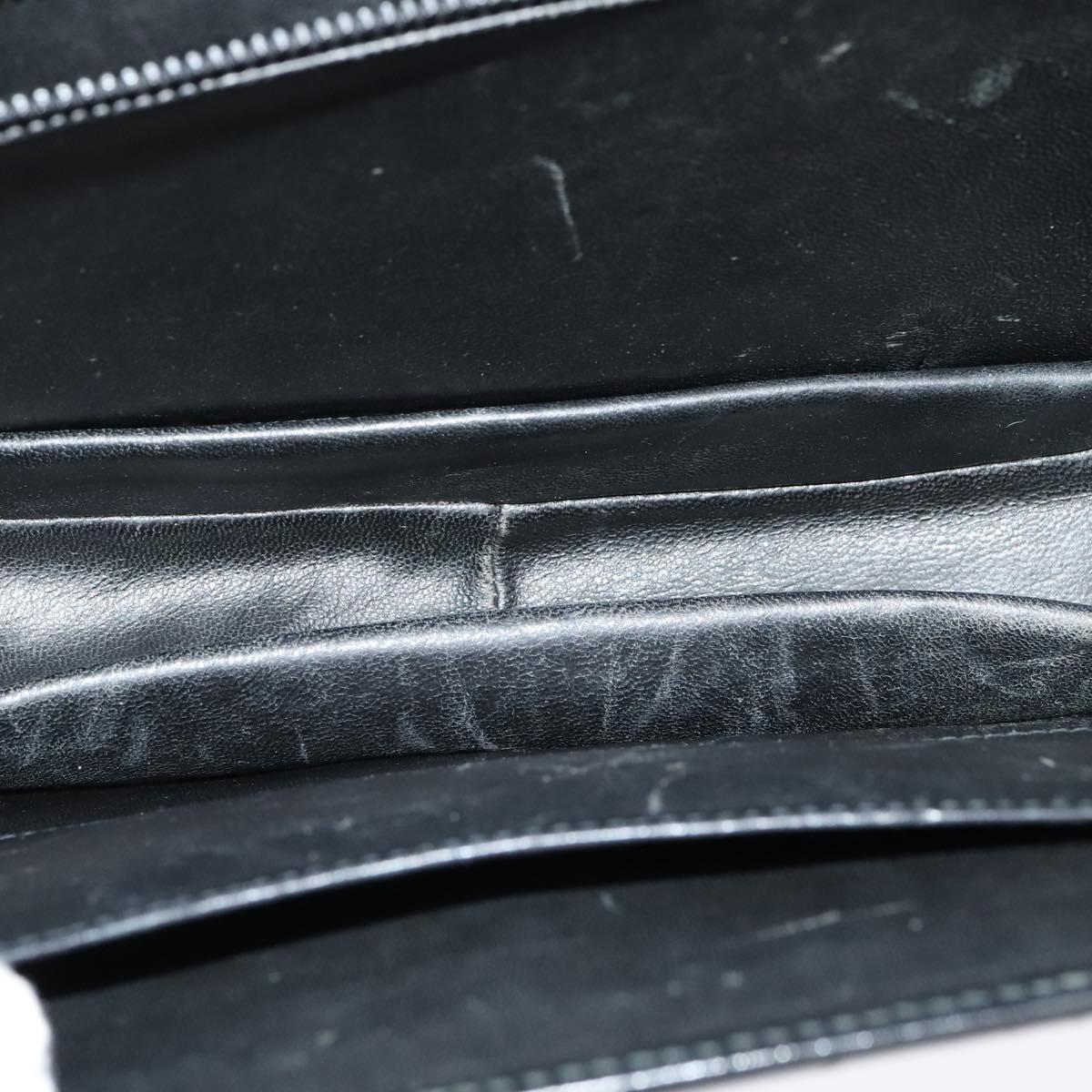 GUCCI Shoulder Bag Leather Black Gold Auth ep9755