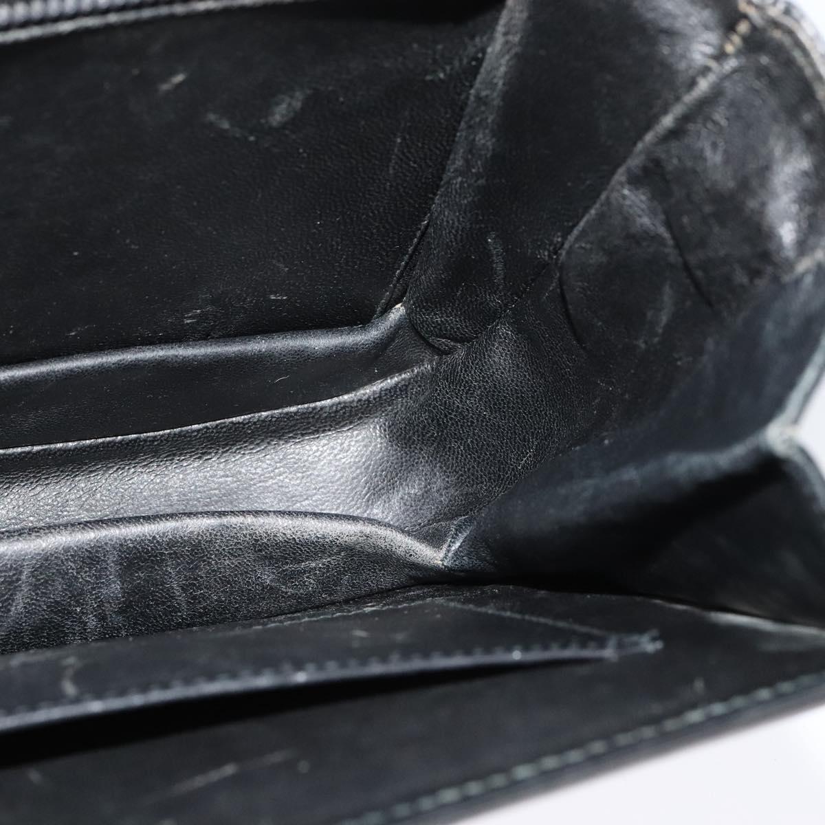 GUCCI Shoulder Bag Leather Black Gold Auth ep9755