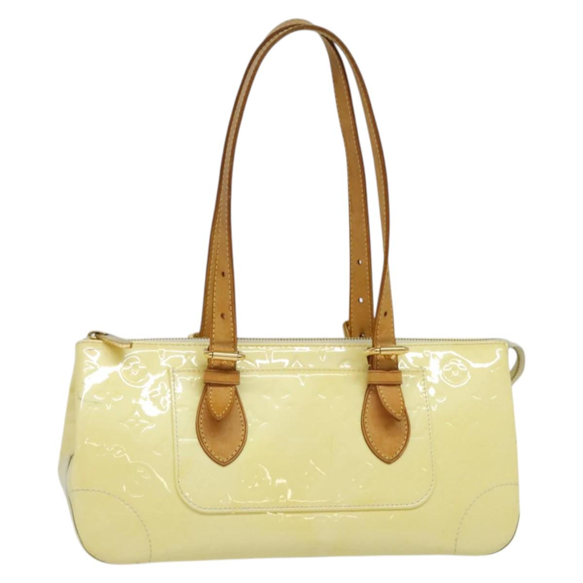 LOUIS VUITTON Monogram Vernis Rosewood Avenue Hand Bag Perle M93508 Auth ep9757