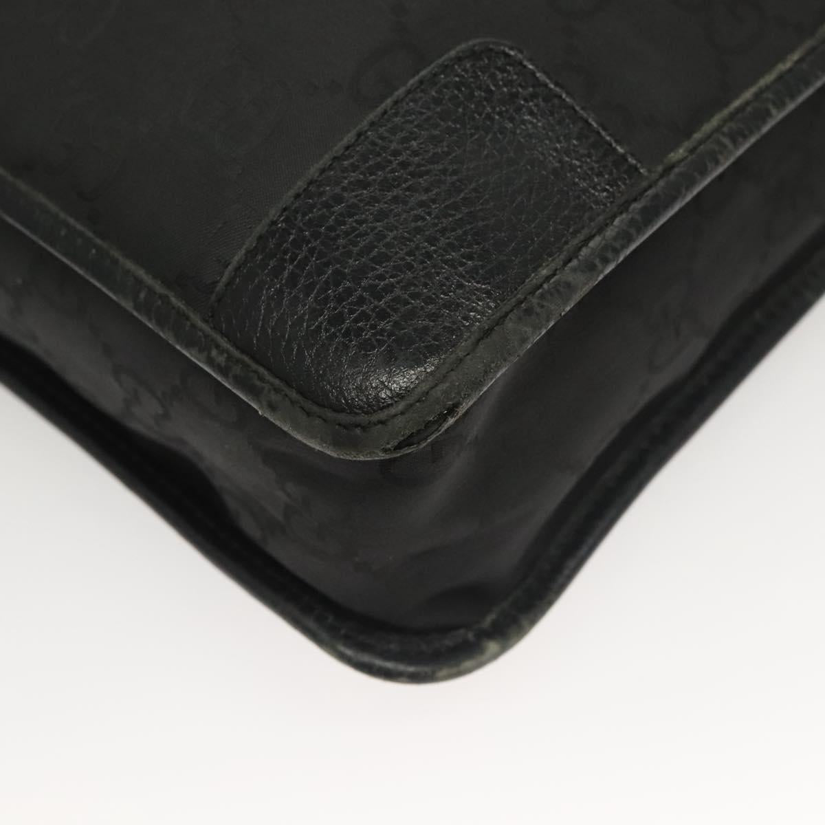GUCCI GG Canvas Shoulder Bag Black Silver Auth ep9783