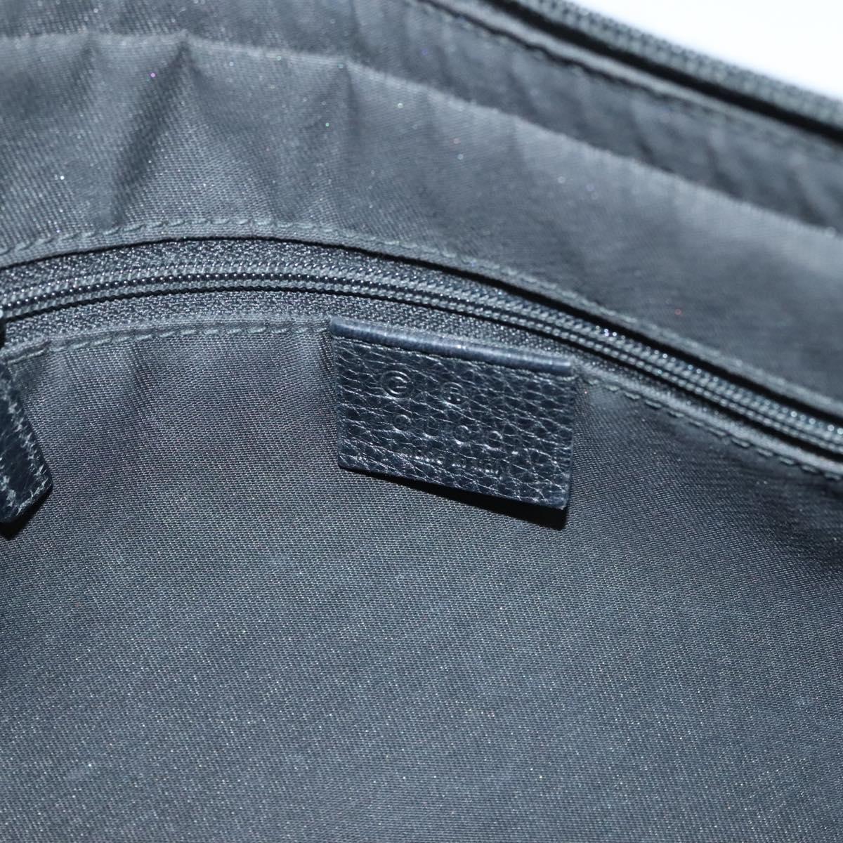 GUCCI GG Canvas Shoulder Bag Black Silver Auth ep9783