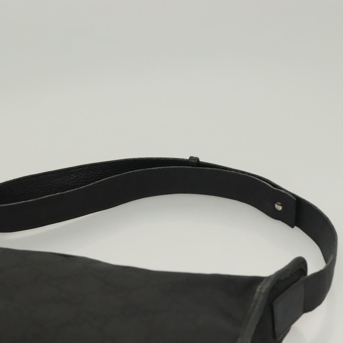 GUCCI GG Canvas Shoulder Bag Black Silver Auth ep9783