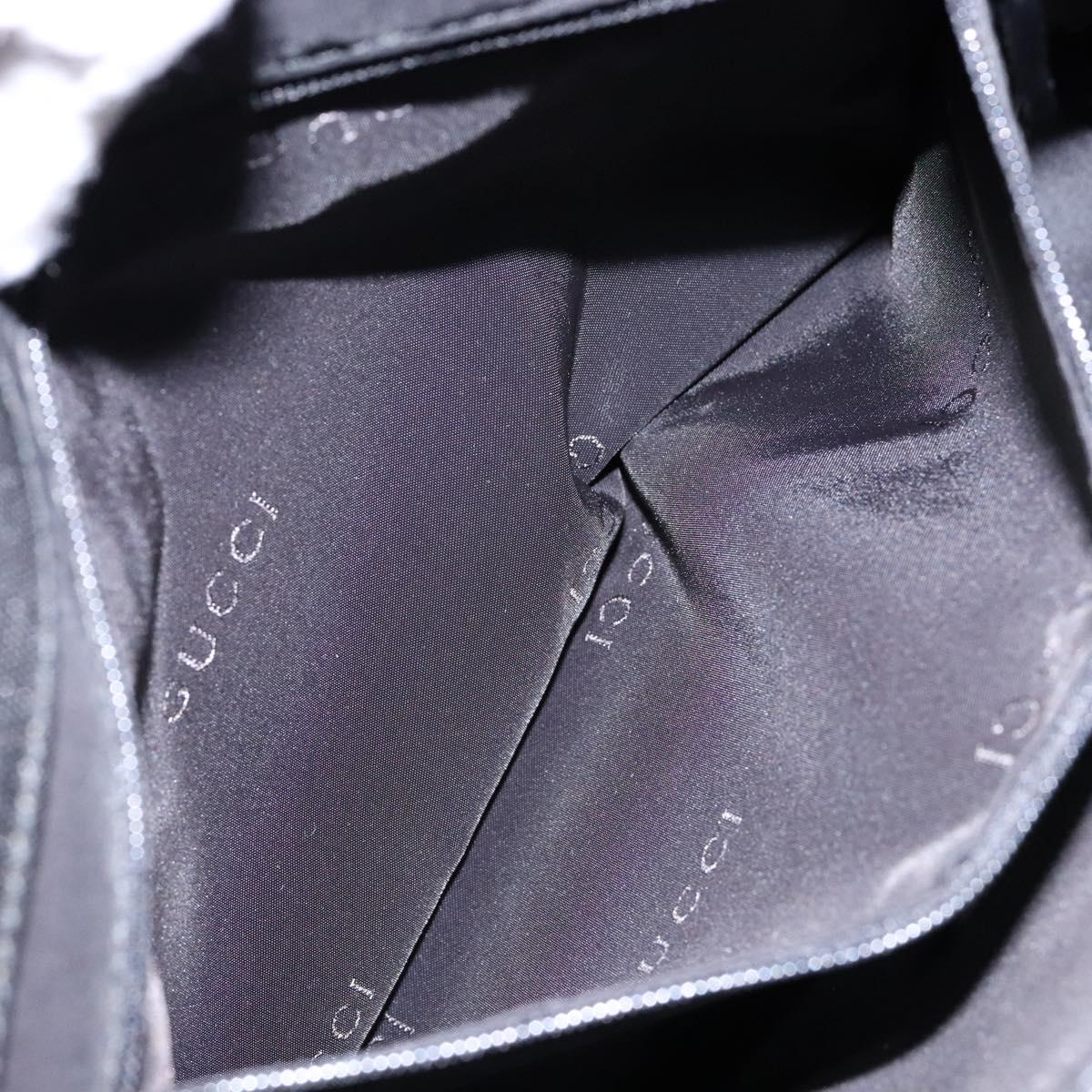 GUCCI Bamboo Hand Bag Nylon Black Silver 002 1010 Auth ep9789