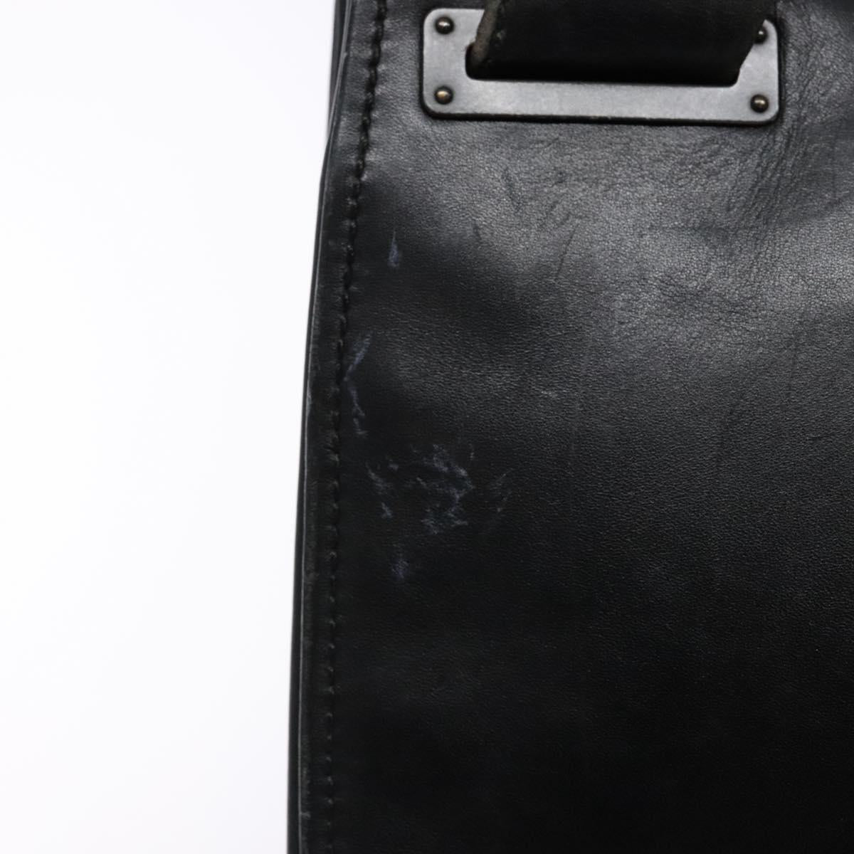 GUCCI Shoulder Bag Leather Black Silver 105376 Auth ep9793