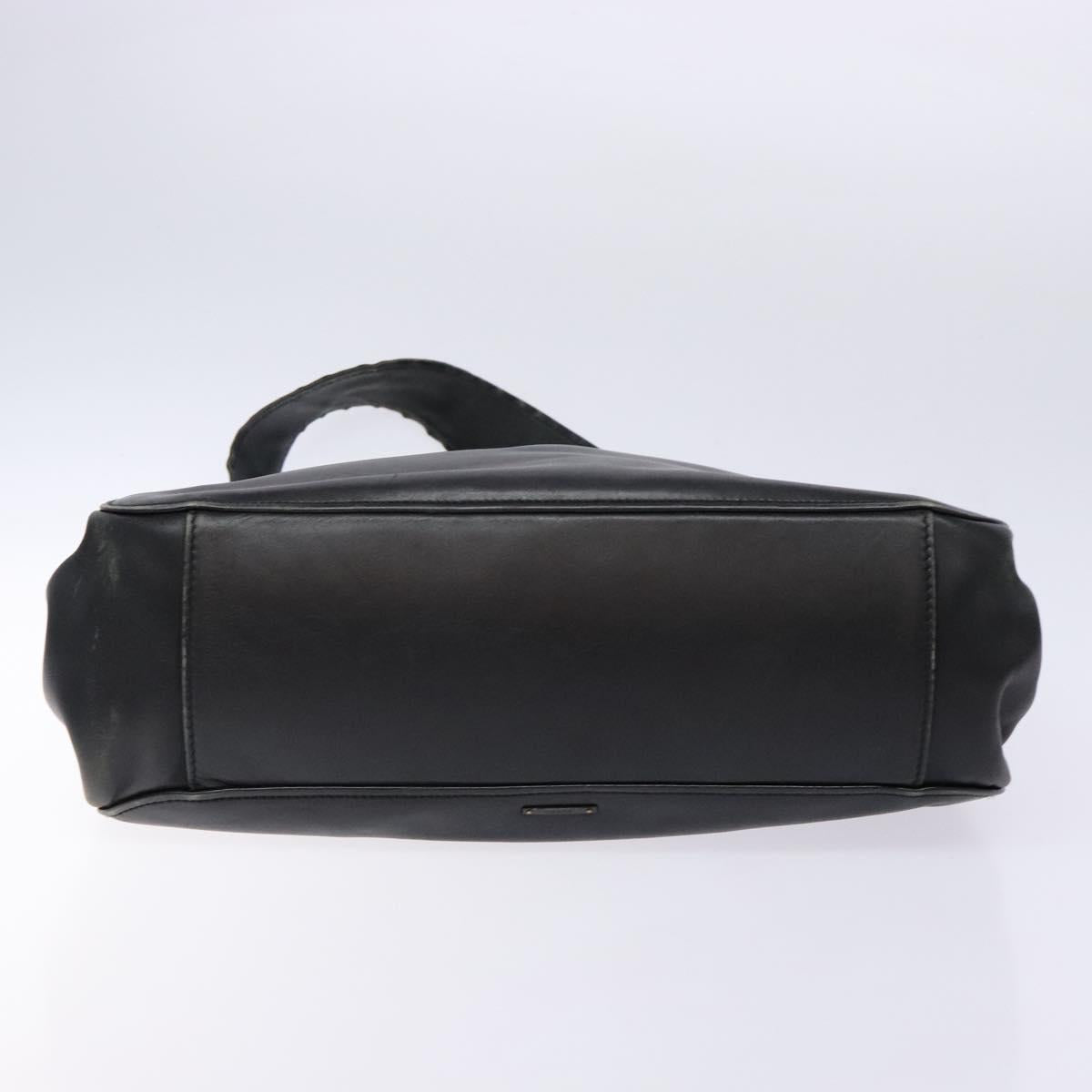 GUCCI Shoulder Bag Leather Black Silver 105376 Auth ep9793