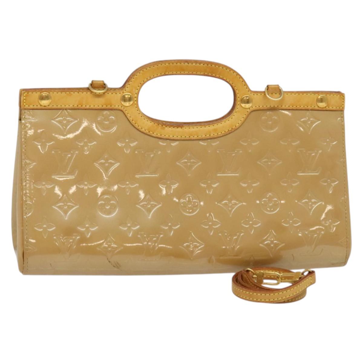 LOUIS VUITTON Monogram Vernis Roxbury Drive Hand Bag Noisette M91372 Auth ep9810
