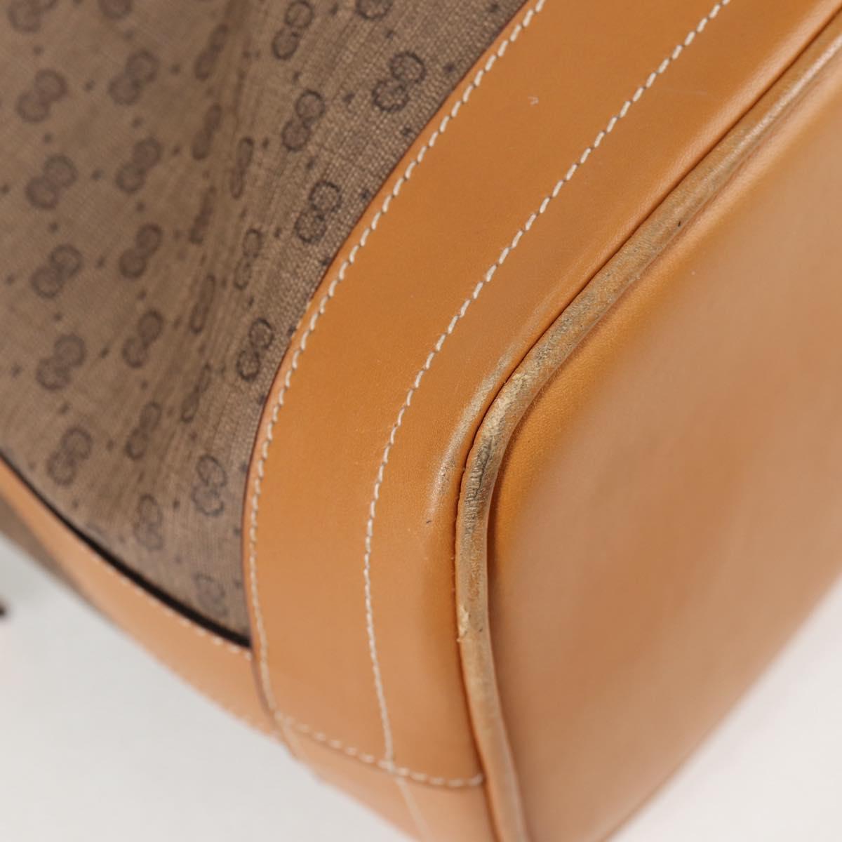 GUCCI Micro GG Supreme Shoulder Bag PVC Beige Gold Auth ep9824