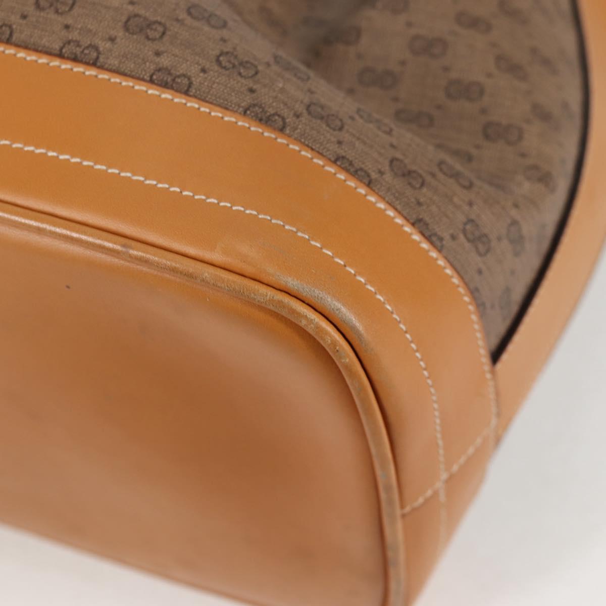 GUCCI Micro GG Supreme Shoulder Bag PVC Beige Gold Auth ep9824