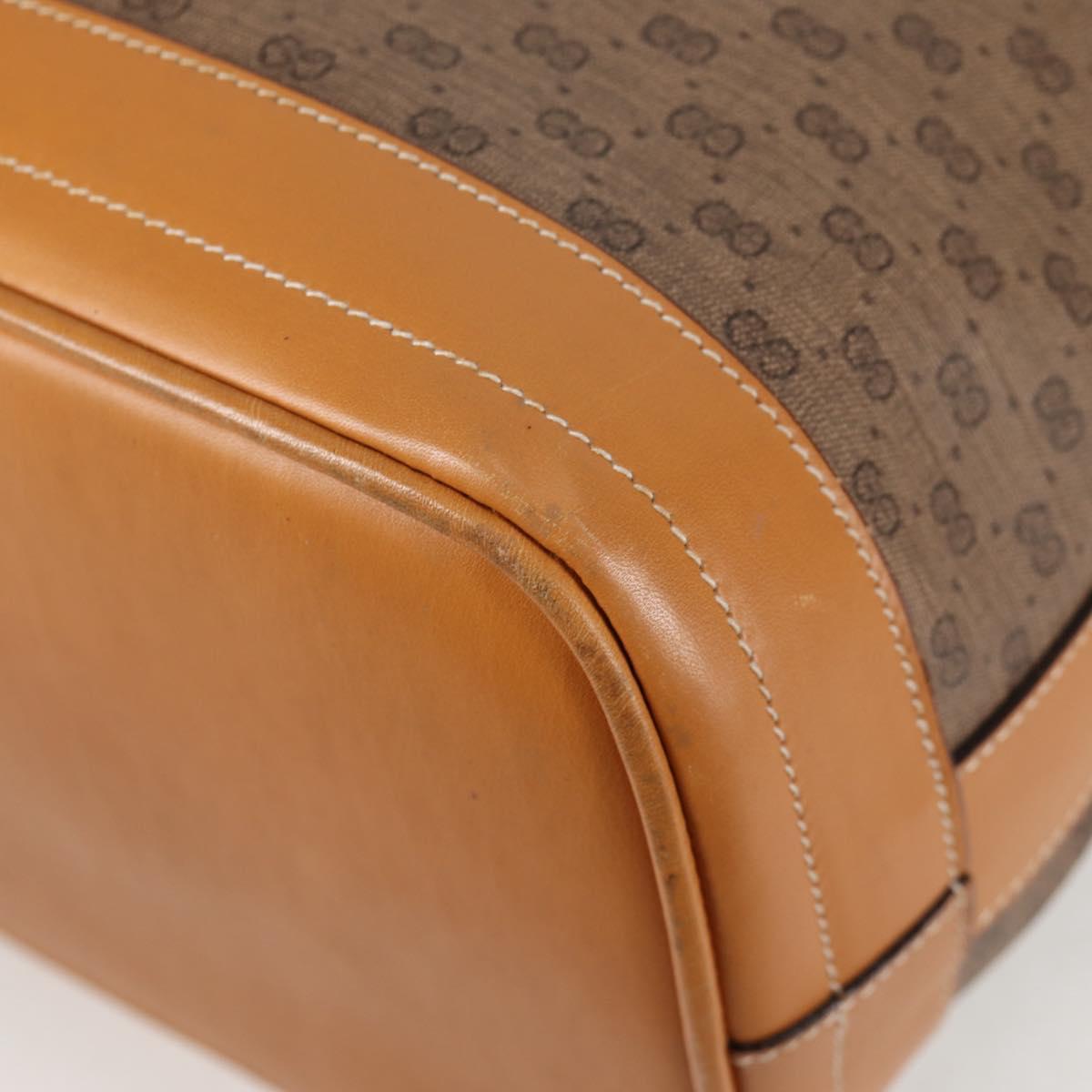 GUCCI Micro GG Supreme Shoulder Bag PVC Beige Gold Auth ep9824