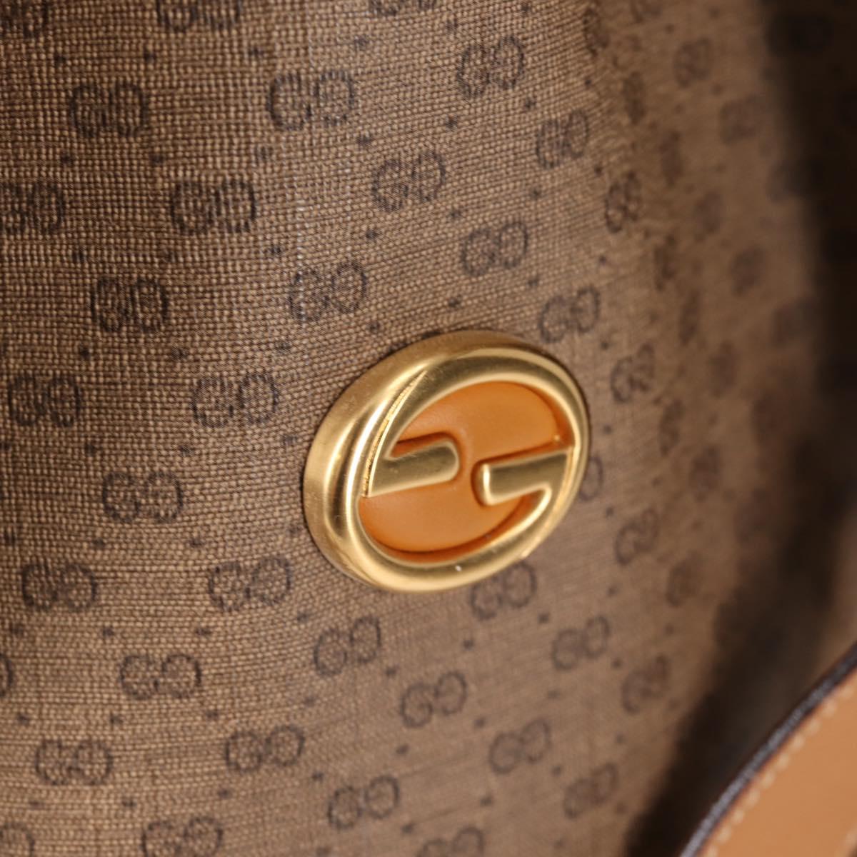 GUCCI Micro GG Supreme Shoulder Bag PVC Beige Gold Auth ep9824