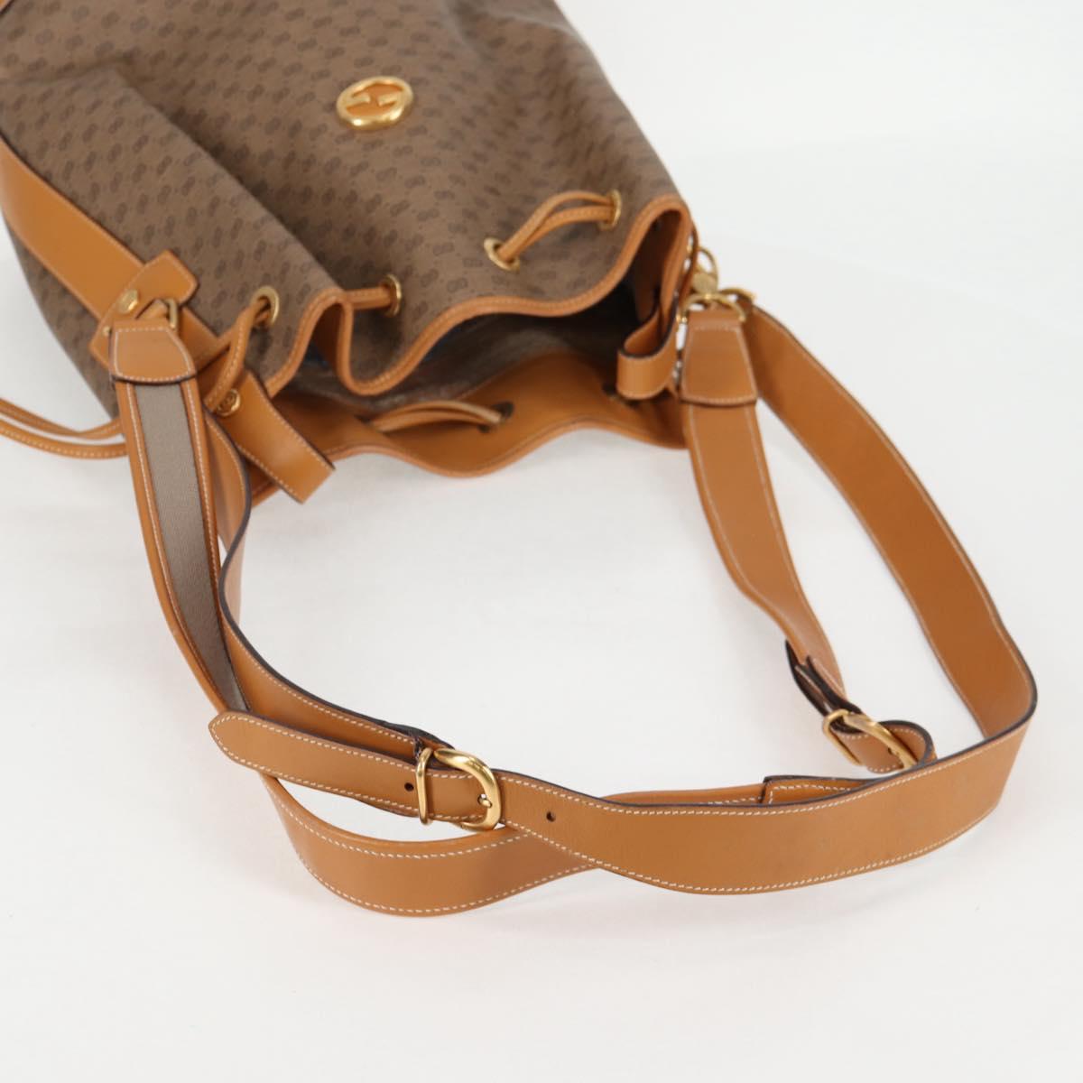 GUCCI Micro GG Supreme Shoulder Bag PVC Beige Gold Auth ep9824