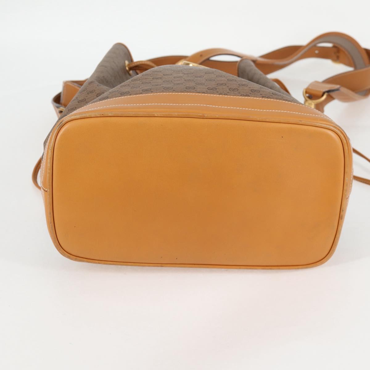 GUCCI Micro GG Supreme Shoulder Bag PVC Beige Gold Auth ep9824