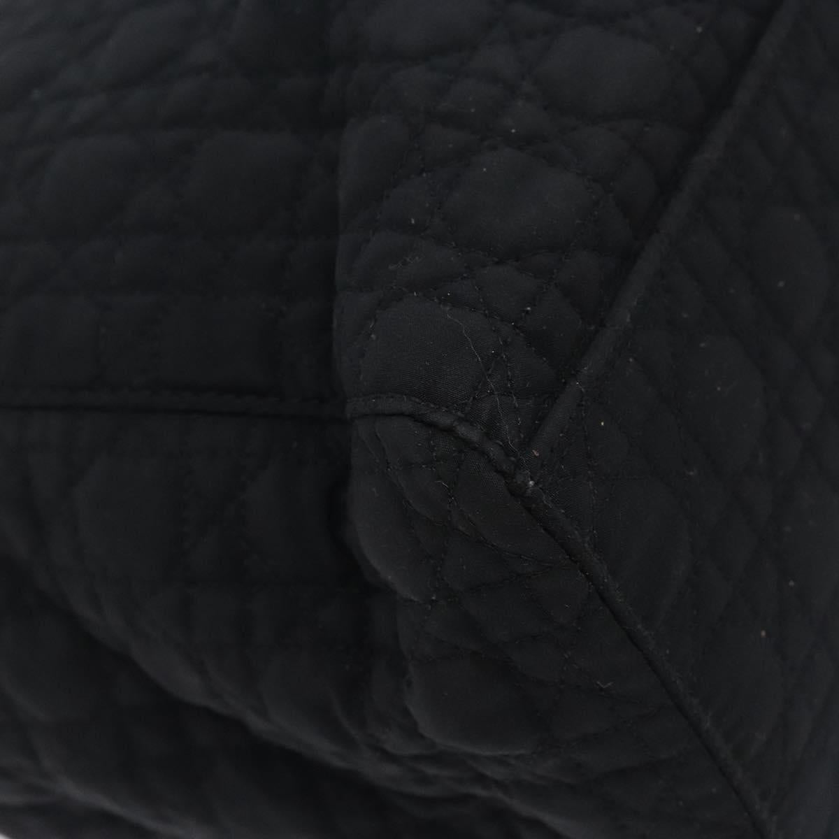 Christian Dior Canage Hand Bag Nylon Black Gold Auth ep9833