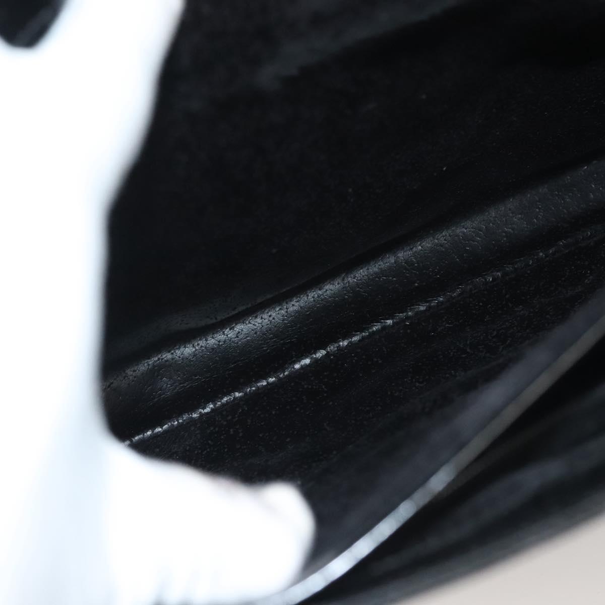 GUCCI Tote Bag Patent leather Black Silver Auth ep9834