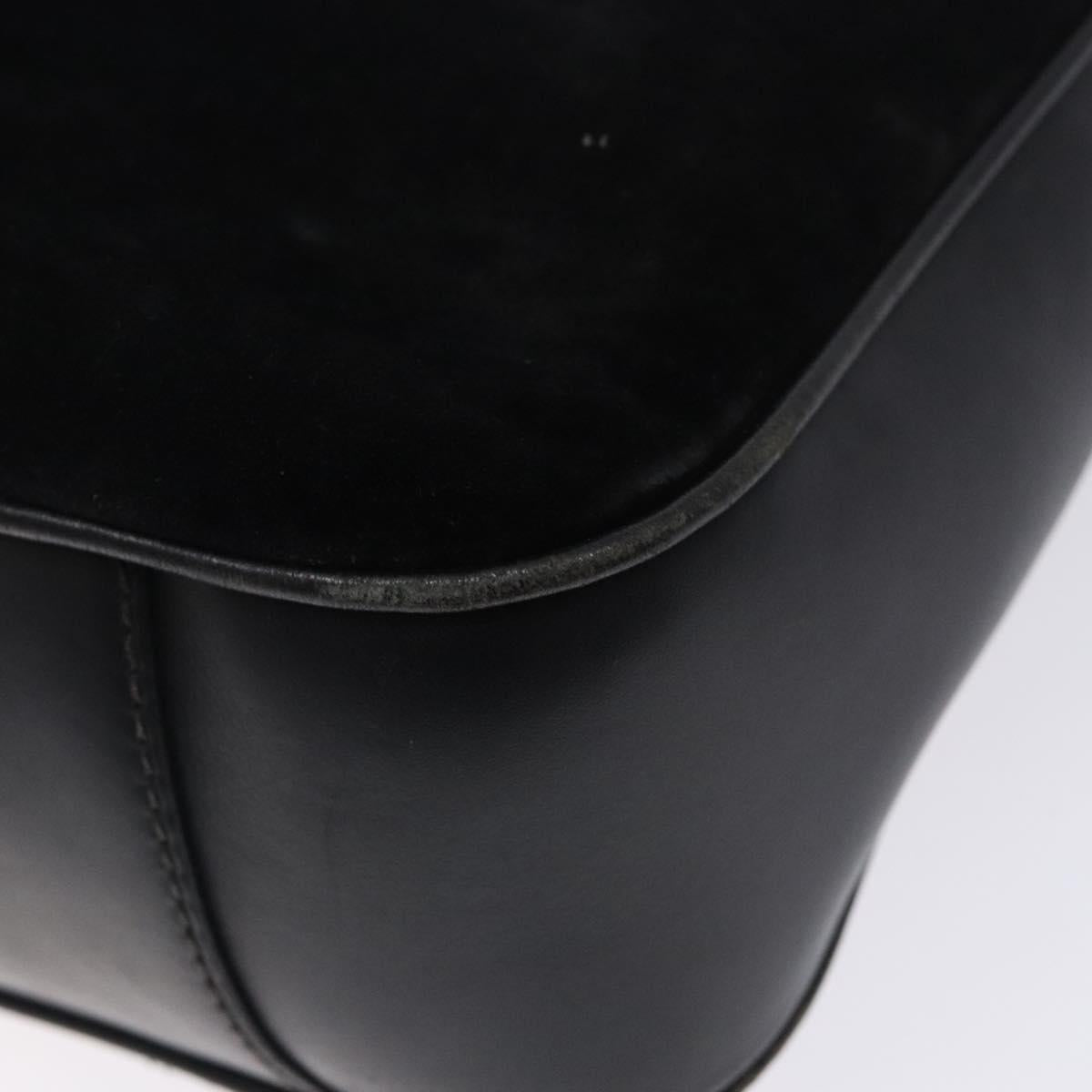GUCCI Bamboo Hand Bag Suede Black Gold 001 1014 1638 Auth ep9866