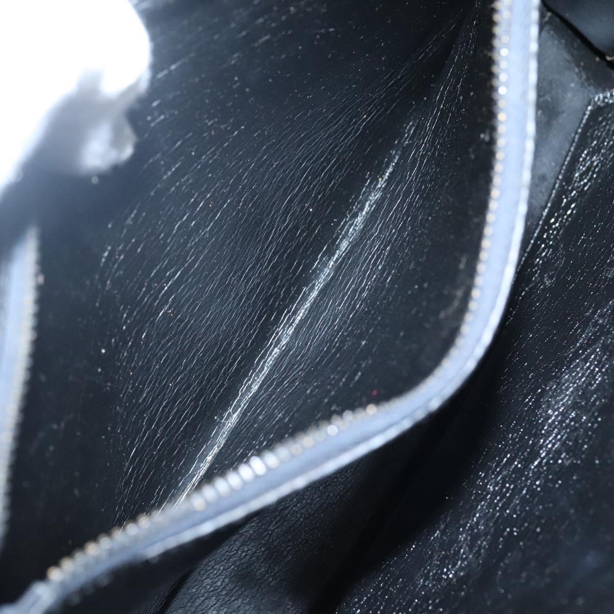 Christian Dior Hand Bag Leather Black Gold Auth ep9887