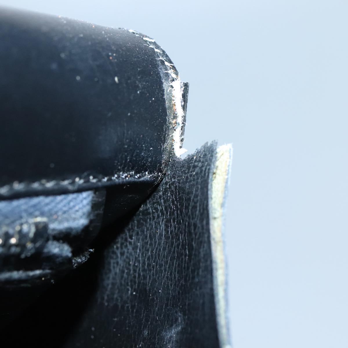 Christian Dior Hand Bag Leather Black Gold Auth ep9887