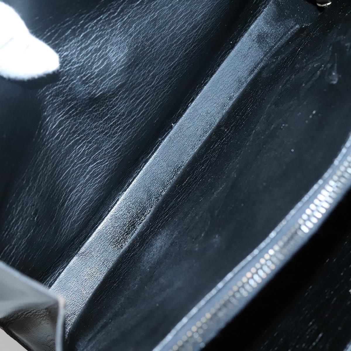 Christian Dior Hand Bag Leather Black Gold Auth ep9887