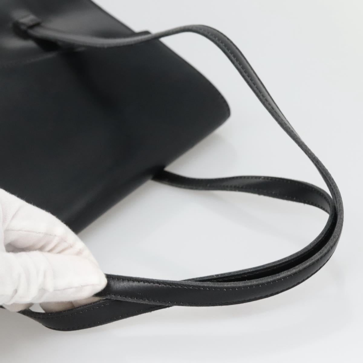 Christian Dior Hand Bag Leather Black Gold Auth ep9887