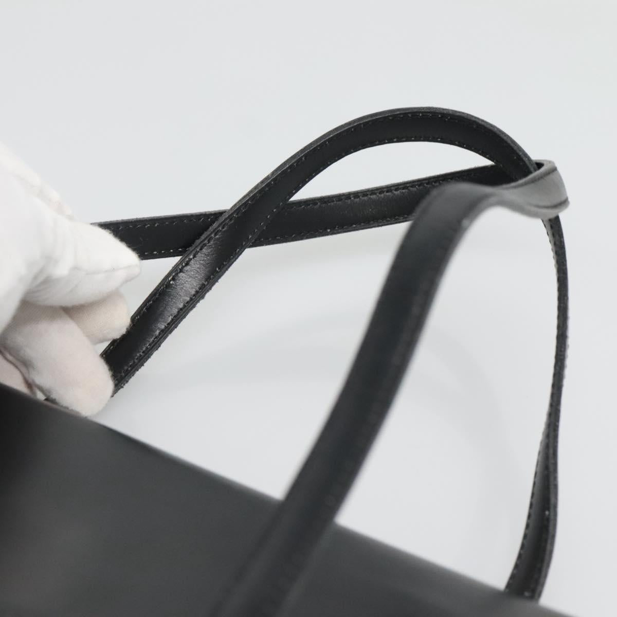 Christian Dior Hand Bag Leather Black Gold Auth ep9887