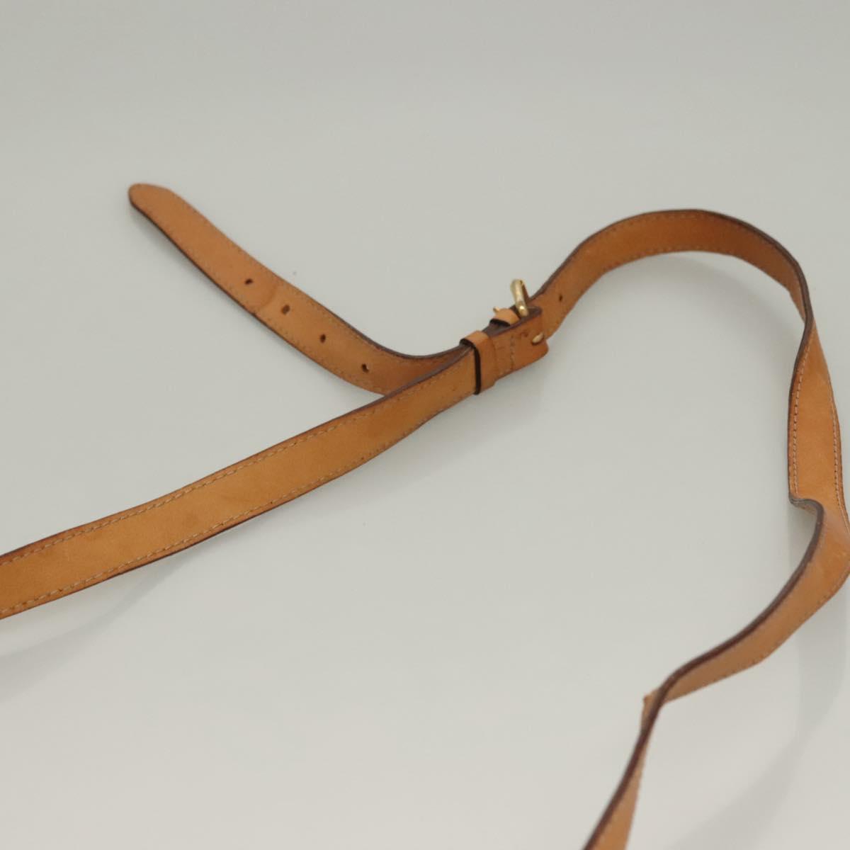 CELINE Macadam Canvas Shoulder Bag PVC Beige Gold Auth ep9897