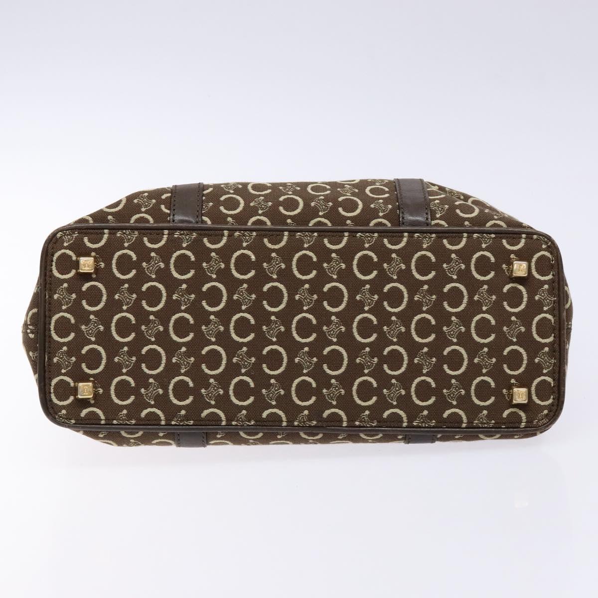 CELINE C Macadam Canvas Hand Bag Brown Gold Auth ep9908