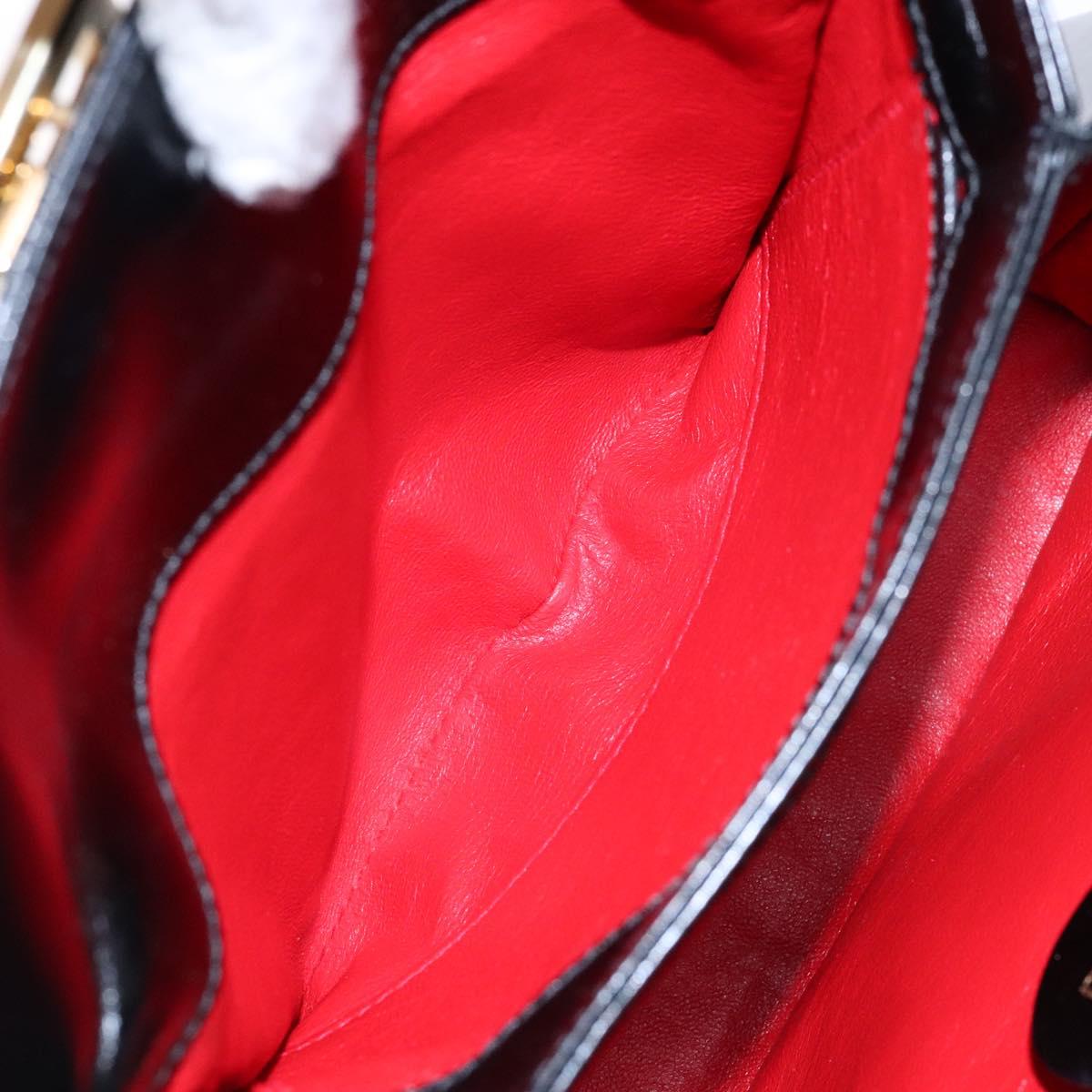 GUCCI Hand Bag Leather Black Gold 000 1448 1269 Auth ep9909