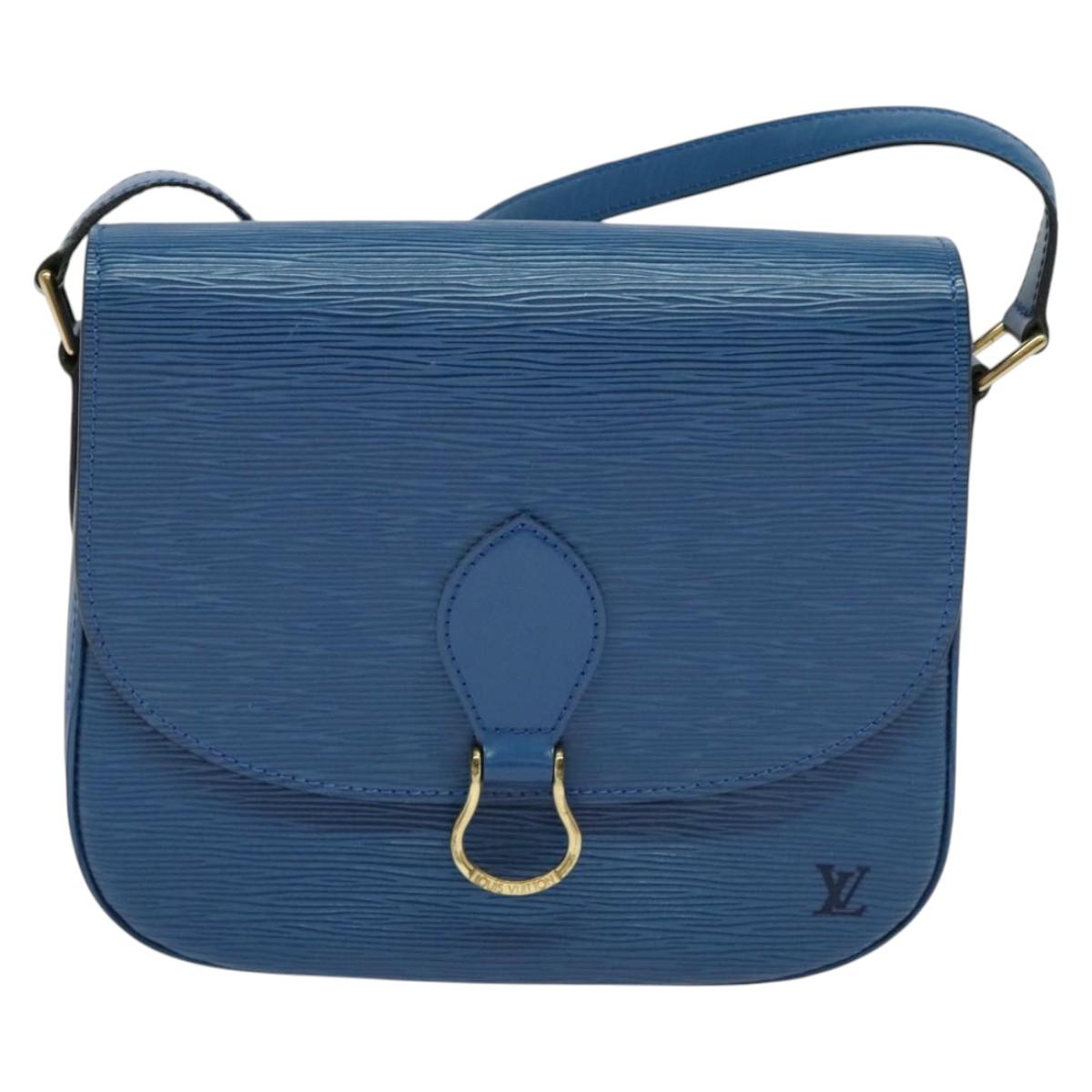 LOUIS VUITTON Epi Saint Cloud GM Shoulder Bag Toledo Blue M52195 LV Auth ep9912