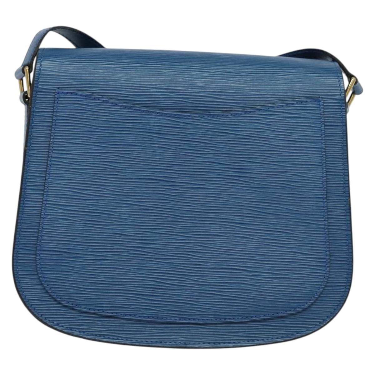 LOUIS VUITTON Epi Saint Cloud GM Shoulder Bag Toledo Blue M52195 LV Auth ep9912
