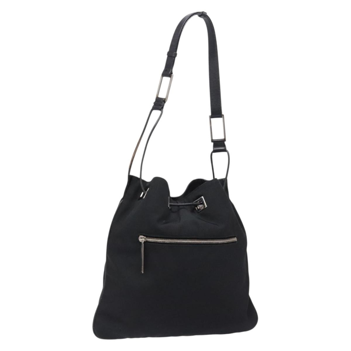 GUCCI Shoulder Bag Canvas Black Silver 001 4021 Auth ep9915