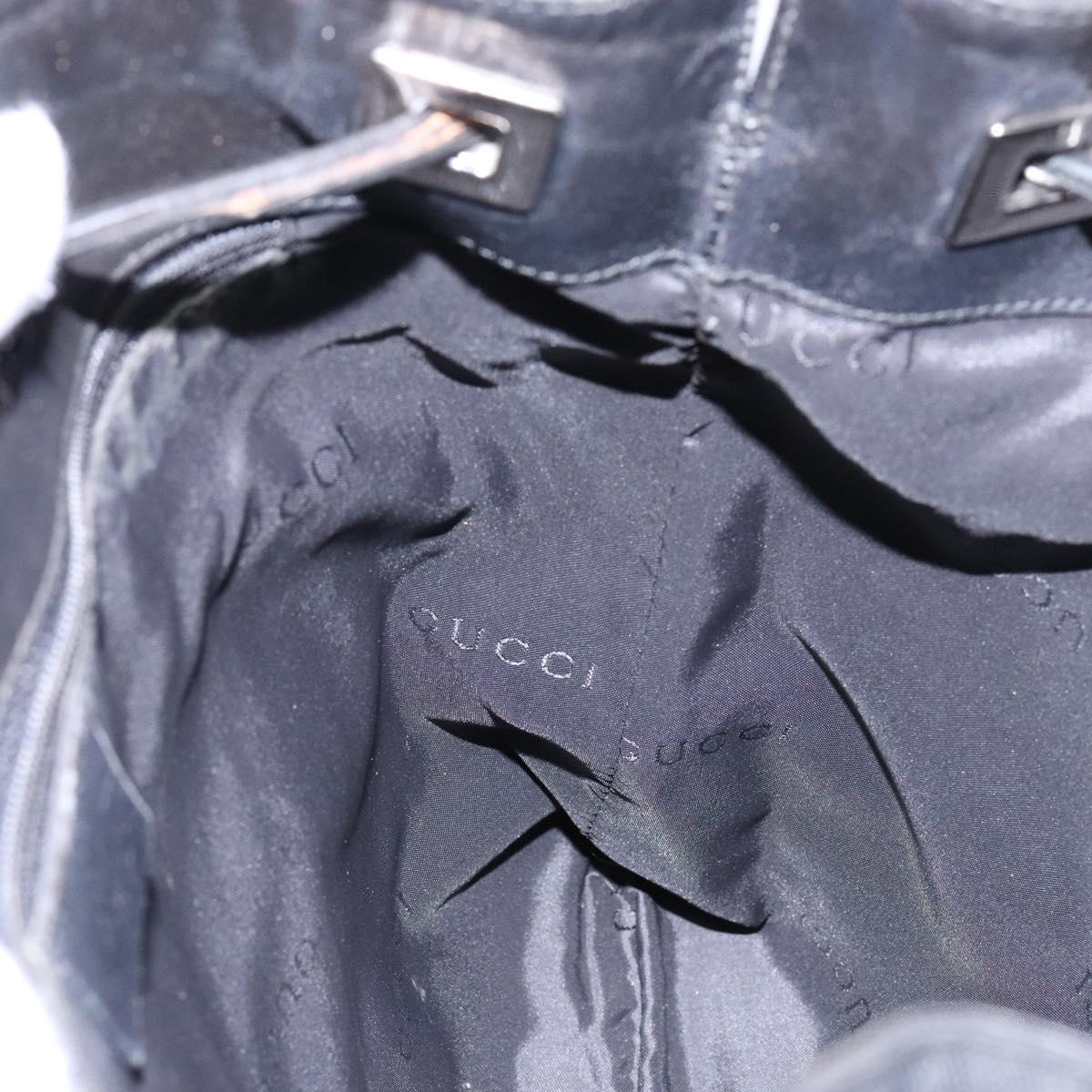 GUCCI Shoulder Bag Canvas Black Silver 001 4021 Auth ep9915