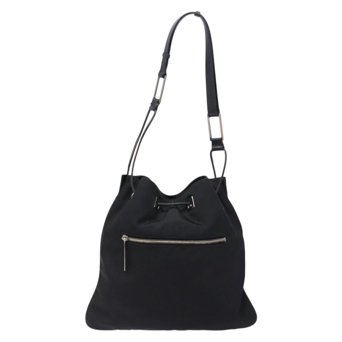 GUCCI Shoulder Bag Canvas Black Silver 001 4021 Auth ep9915