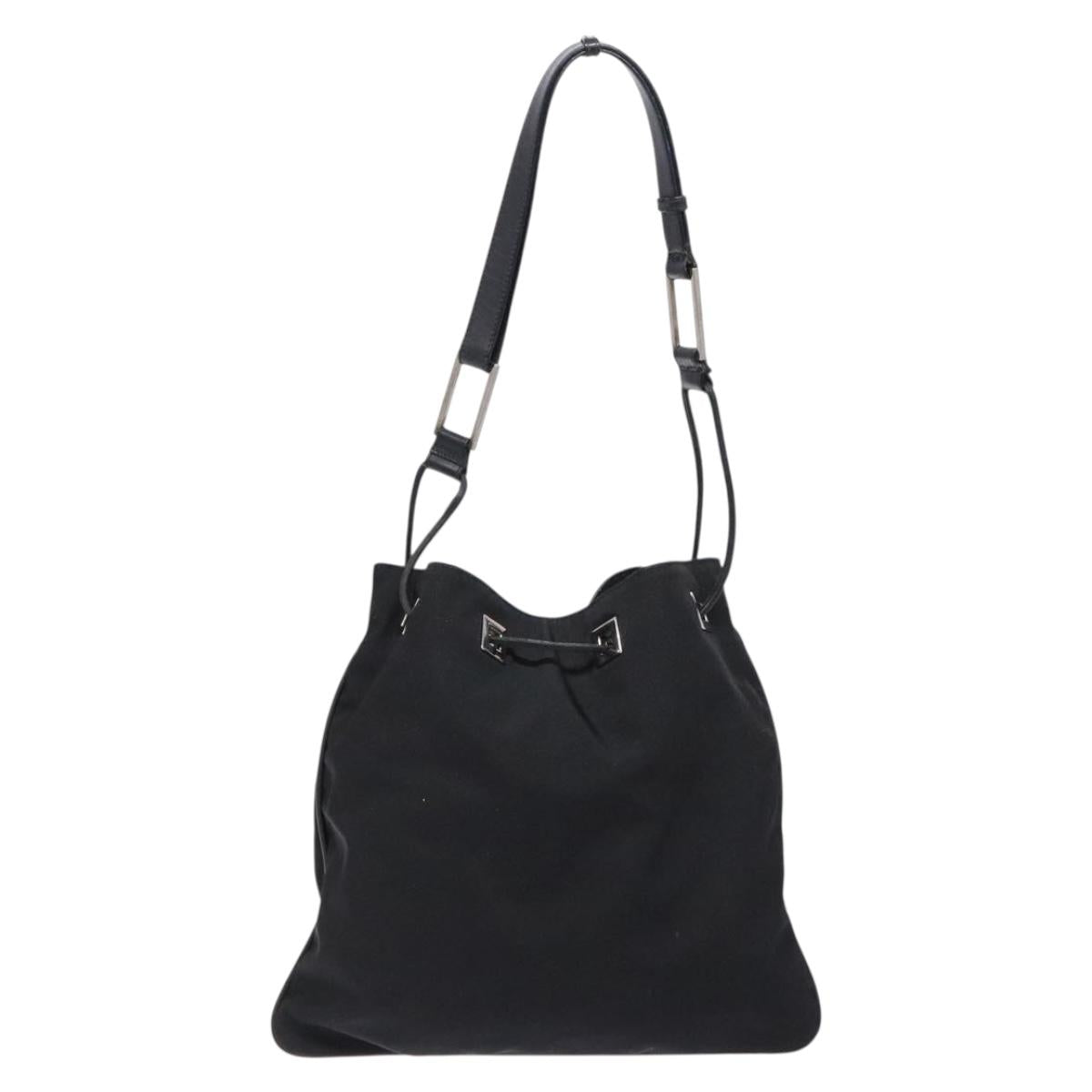 GUCCI Shoulder Bag Canvas Black Silver 001 4021 Auth ep9915
