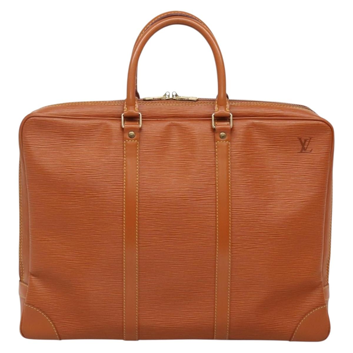 LOUIS VUITTON Epi Porte Documents Voyage Bag Zipangu Gold M54478 LV Auth ep9926
