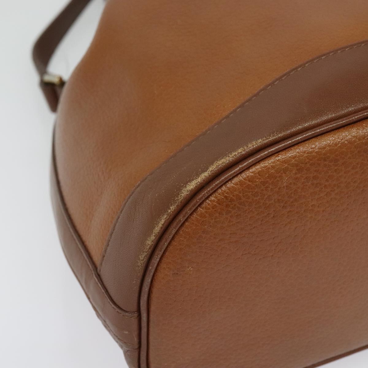 Burberrys Shoulder Bag Leather Brown Gold Auth ep9929