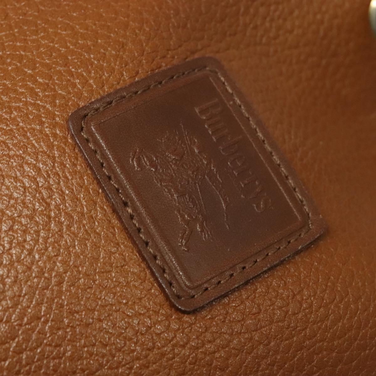 Burberrys Shoulder Bag Leather Brown Gold Auth ep9929