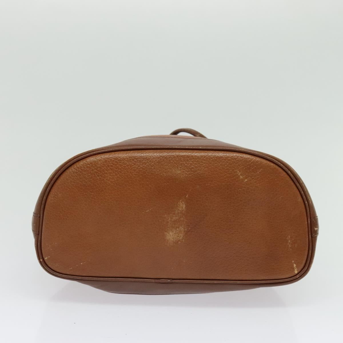 Burberrys Shoulder Bag Leather Brown Gold Auth ep9929
